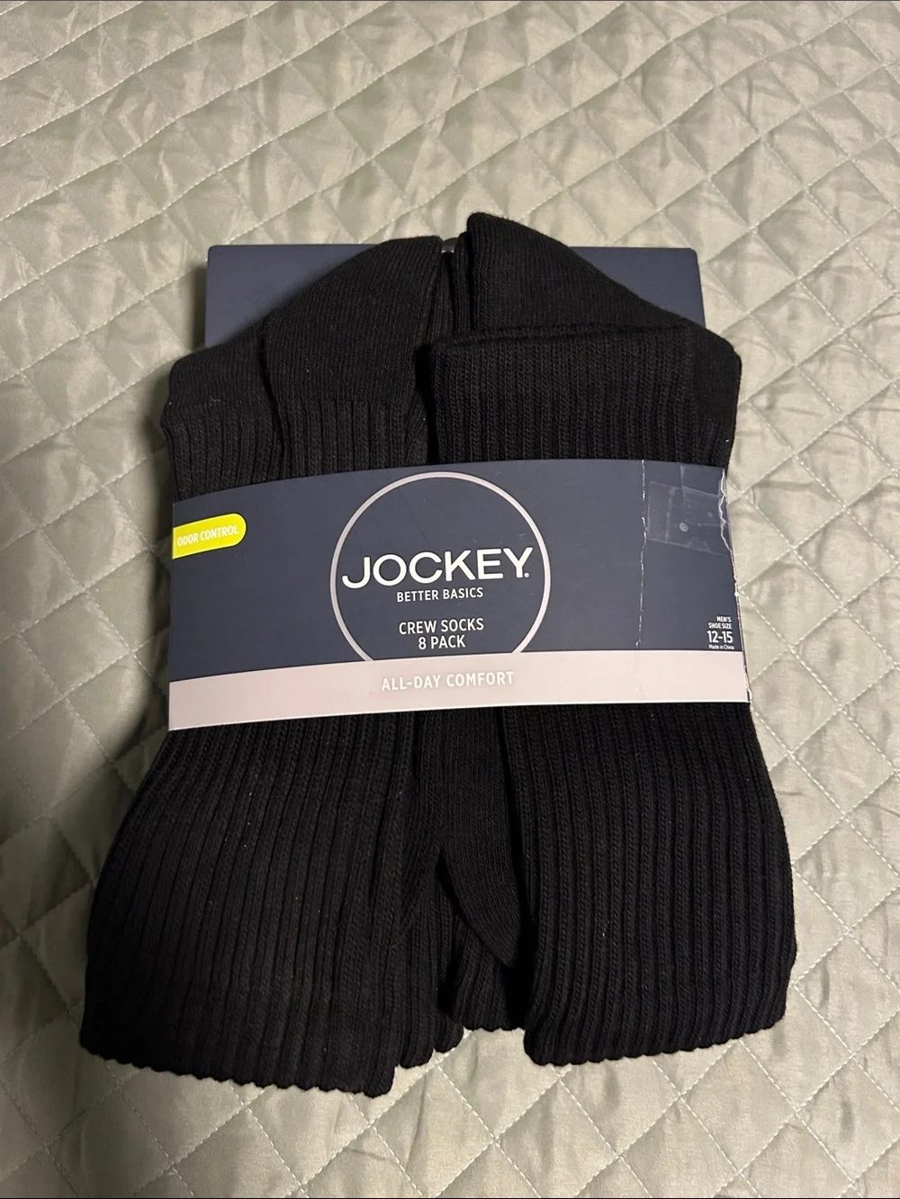 Jockey Black Crew Socks 8-Pack – Men's Everyday Comfort